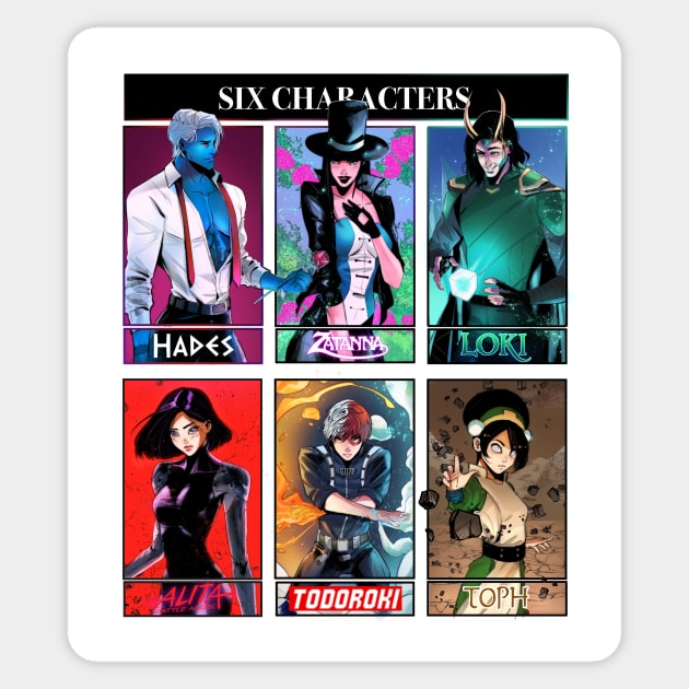 Six Characters Sticker by Oliussart